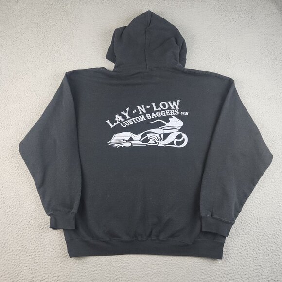 Motorcycle Shop Hoodie Men's Extra Large Lay N Low Custom Bike Sweatshirt TN - Picture 2 of 13